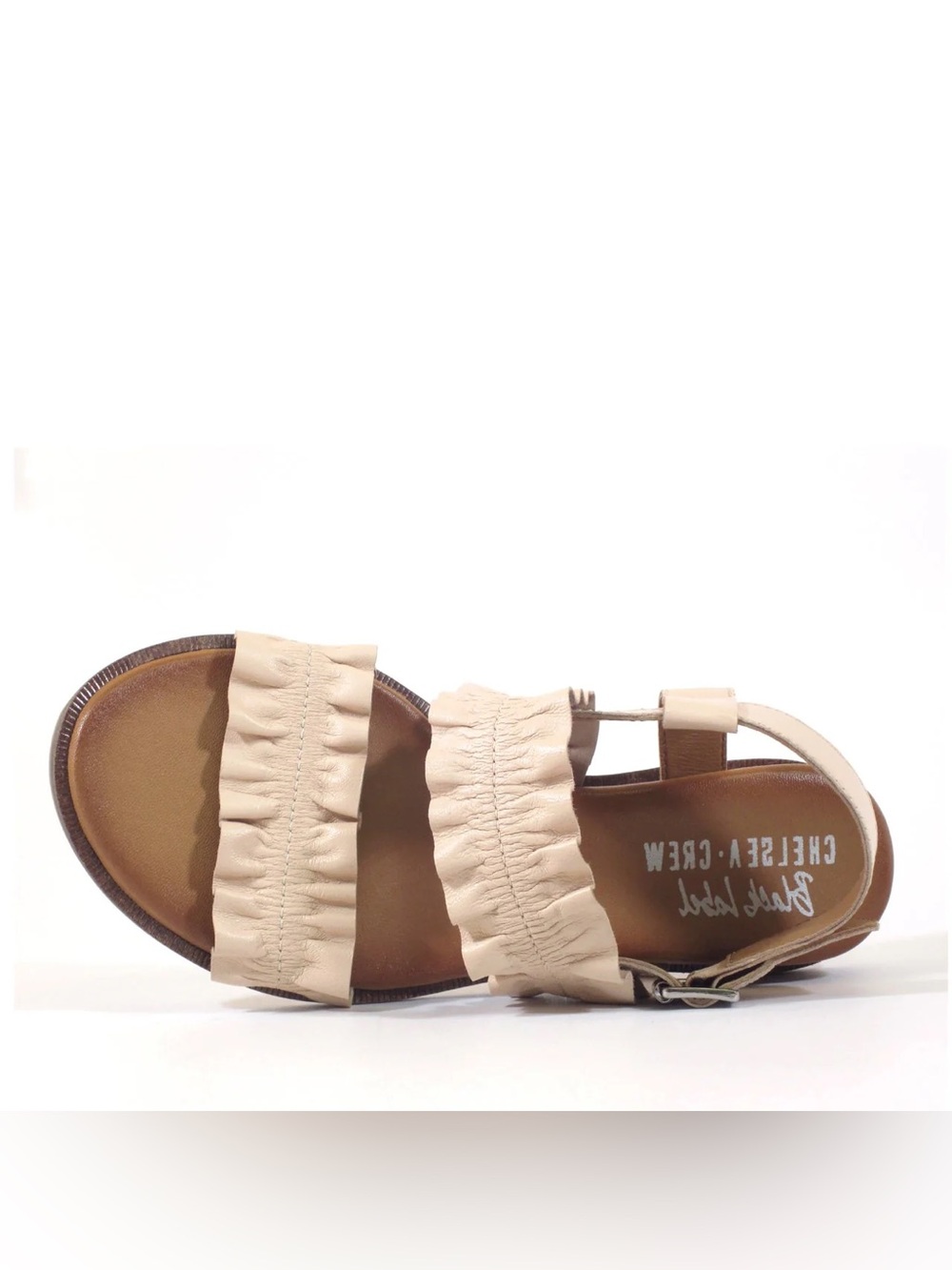 chelsea crew Cream Ruffle-Strap Sandal